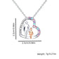 Girls' Crystal Heart Dad and Daughter Pendant Necklace XL781