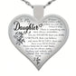 To My Daughter Heart Pendant Necklace