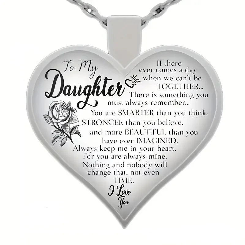 To My Daughter Heart Pendant Necklace