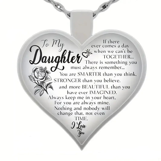 To My Daughter Heart Pendant Necklace