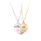 Heart-Shaped Mother and Child Pendant Necklace Set 2-Piece