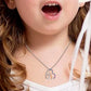 Girls' Crystal Heart Dad and Daughter Pendant Necklace XL781
