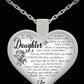 To My Daughter Heart Pendant Necklace