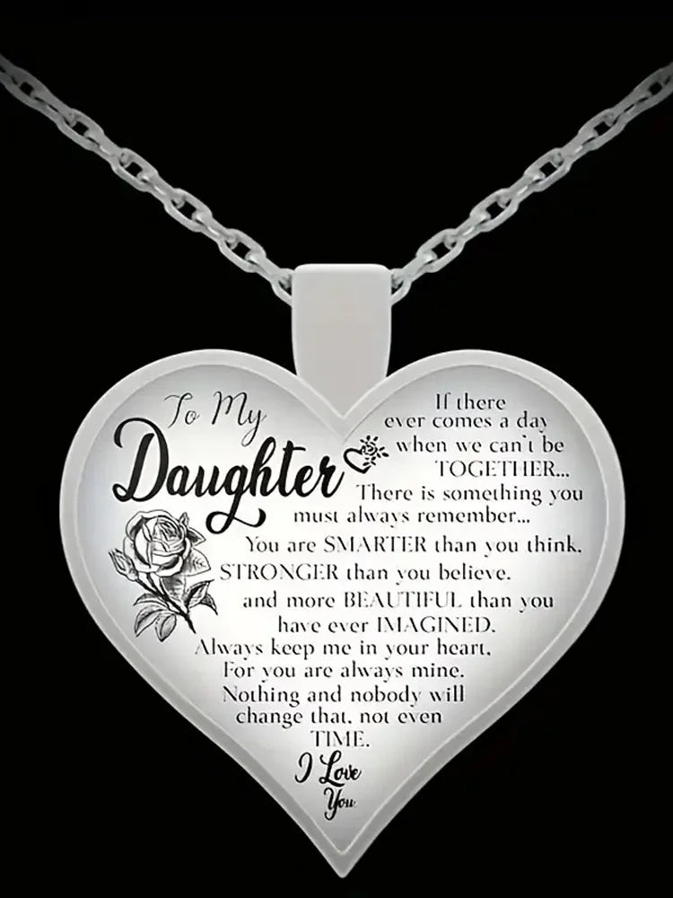 To My Daughter Heart Pendant Necklace