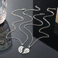 Mother Daughter Heart Pendant Necklace Set 2 Pieces Antique Silver Plated