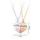 Heart-Shaped Mother and Child Pendant Necklace Set 2-Piece