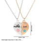 Heart-Shaped Mother and Child Pendant Necklace Set 2-Piece