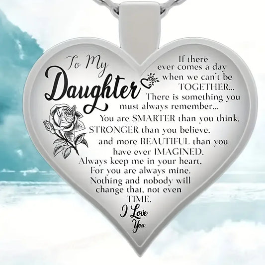 To My Daughter Heart Pendant Necklace