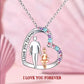 Girls' Crystal Heart Dad and Daughter Pendant Necklace XL781