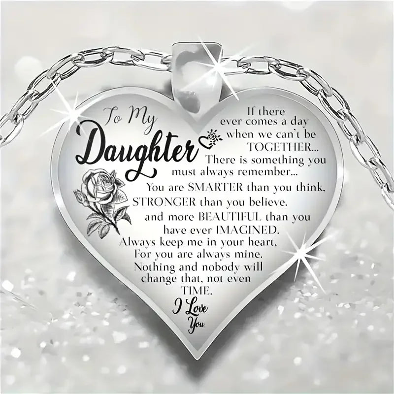To My Daughter Heart Pendant Necklace