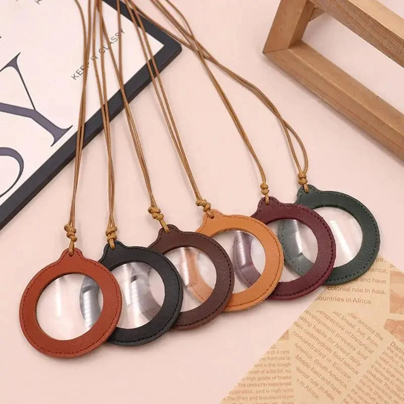 Leather Magnifying Glass Loupe Necklace