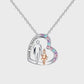Girls' Crystal Heart Dad and Daughter Pendant Necklace XL781